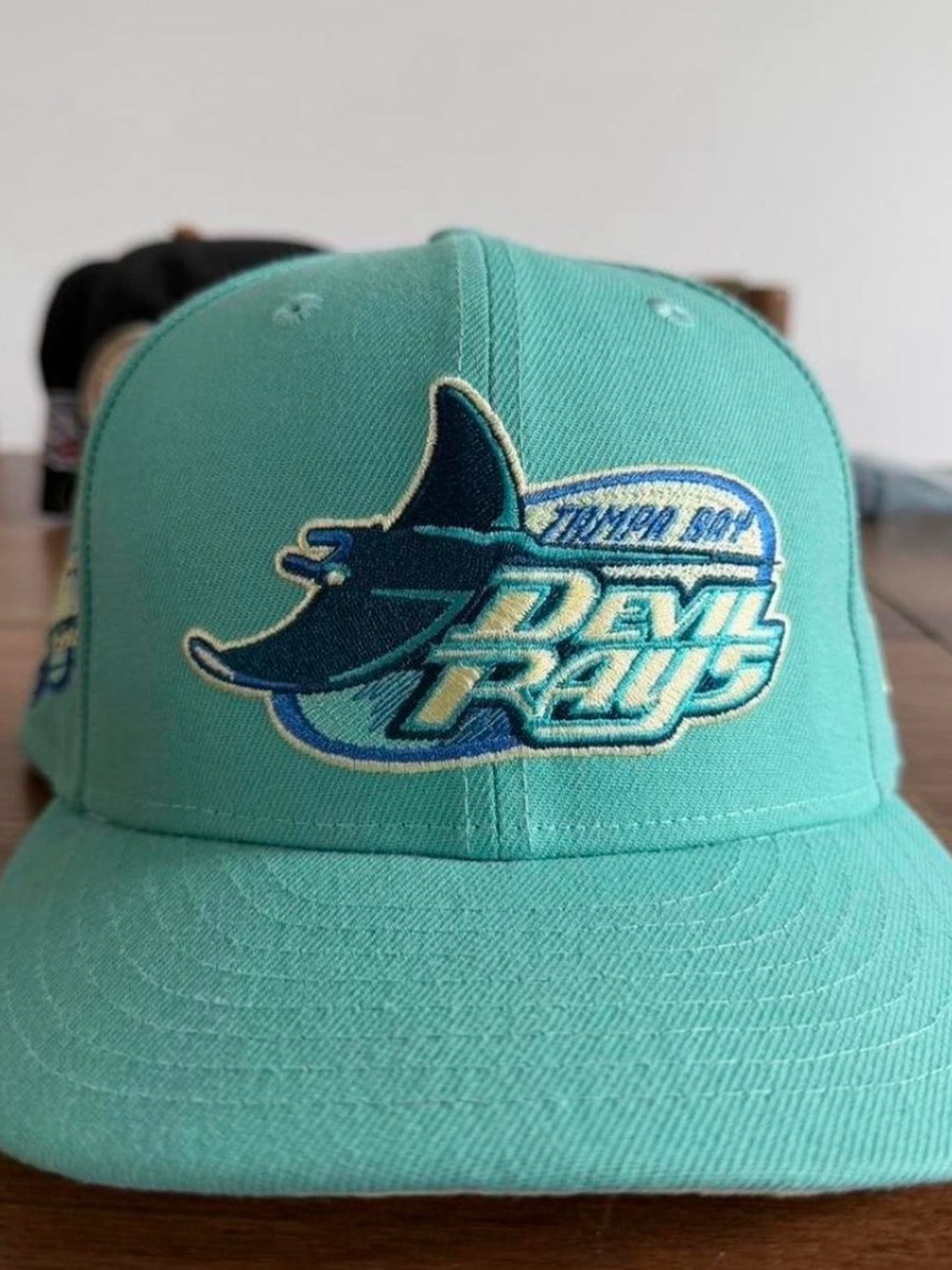 New Era Tampa Bay Devil Rays 59FIFTY Inaugural Teal Fitted Hat Size 7 3/8
